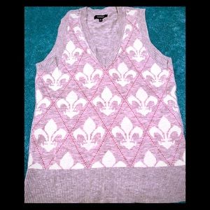 EXPRESS V-Neck Vest w/Fleur de Lis Size M